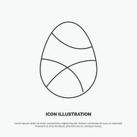 Celebration Decoration Easter Egg Holiday Line Icon Vector