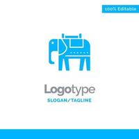 elefante americano usa azul plantilla de logotipo sólido lugar para el eslogan vector