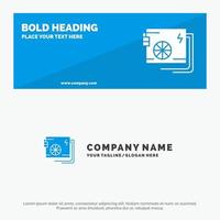 Ac Computer Part Power Supply SOlid Icon Website Banner and Business Logo Template vector