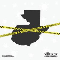 plantilla de bloqueo del mapa del país de guatemala para la pandemia de coronavirus para detener la transmisión del virus plantilla de concientización covid 19 vector