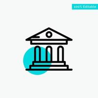 University Bank Campus Court turquoise highlight circle point Vector icon