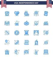 Pack of 25 creative USA Independence Day related Blues of wedding invitation bag western decoration Editable USA Day Vector Design Elements