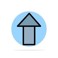 Arrow Up Upload Abstract Circle Background Flat color Icon vector