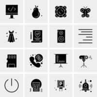 16 iconos de negocios universales vector ilustración de icono creativo para usar en proyectos relacionados con la web y dispositivos móviles