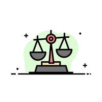 Gdpr Justice Law Balance  Business Flat Line Filled Icon Vector Banner Template