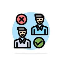 Group User Job good cancel Abstract Circle Background Flat color Icon vector