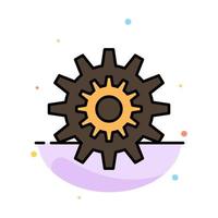 Settings Cog Gear Production System Wheel Work Abstract Flat Color Icon Template vector