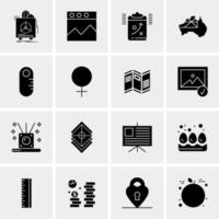 16 iconos de negocios universales vector ilustración de icono creativo para usar en proyectos relacionados con la web y dispositivos móviles