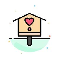 Bird Bird House House Spring Abstract Flat Color Icon Template vector