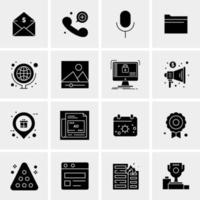 16 iconos de negocios universales vector ilustración de icono creativo para usar en proyectos relacionados con la web y dispositivos móviles