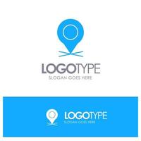 Location Map Pointer Pin Blue Solid Logo with place for tagline vector