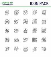 Coronavirus awareness icons 25 line icon Corona Virus Flu Related such as man cough chemistry medical sign healthcare viral coronavirus 2019nov disease Vector Design Elements