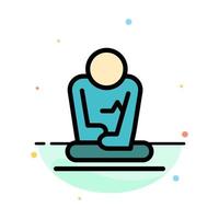 Fast Meditation Training Yoga Abstract Flat Color Icon Template vector