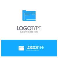 Folder Archive Computer Document Empty File Storage Blue Solid Logo with place for tagline vector