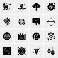 16 iconos de negocios universales vector ilustración de icono creativo para usar en proyectos relacionados con la web y dispositivos móviles