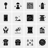 16 iconos de negocios universales vector ilustración de icono creativo para usar en proyectos relacionados con la web y dispositivos móviles