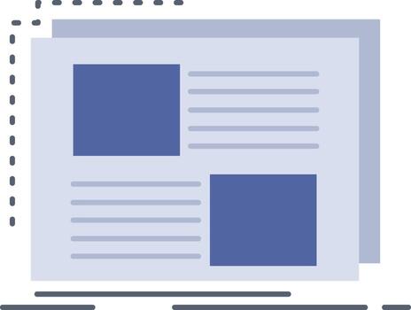 Content design frame page text Flat Color Icon Vector