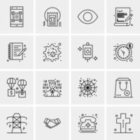 16 Universal Business Icons Vector Creative Icon Illustration to use in web and Mobile Related project