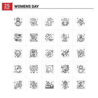 25 Womens Day icon set vector background