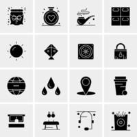 16 iconos de negocios universales vector ilustración de icono creativo para usar en proyectos relacionados con la web y dispositivos móviles