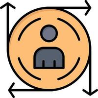 User Predication Arrow Path  Flat Color Icon Vector icon banner Template
