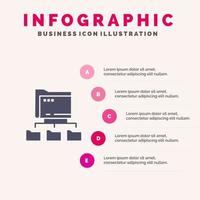 Folder Folders Network Computing Infographics Presentation Template 5 Steps Presentation vector