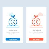 Stopwatch Time Timer Count  Blue and Red Download and Buy Now web Widget Card Template vector