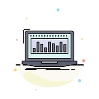 Data financial index monitoring stock Flat Color Icon Vector