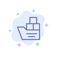 caja buen transporte logístico barco icono azul sobre fondo de nube abstracta vector
