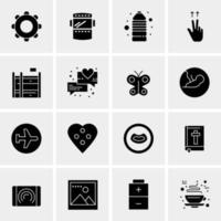 16 iconos de negocios universales vector ilustración de icono creativo para usar en proyectos relacionados con la web y dispositivos móviles