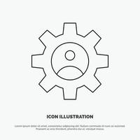 Gear Controls Profile Use Line Icon Vector