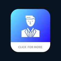 Boss Ceo Head Leader Mr Mobile App Button Android and IOS Glyph Version vector