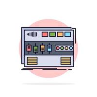 Audio mastering module rackmount sound Flat Color Icon Vector