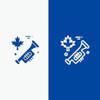 canadá orador laud línea y glifo icono sólido bandera azul línea y glifo icono sólido bandera azul vector