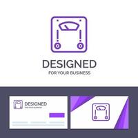 Creative Business Card and Logo template Machine Scale Weighing Weight Vector Illustration