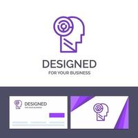 Creative Business Card and Logo template Head Games Mind Target Vector Illustration