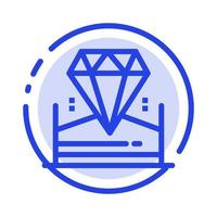 Brilliant Diamond Jewel Hotel Blue Dotted Line Line Icon vector