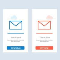 Email Mail Message  Blue and Red Download and Buy Now web Widget Card Template vector