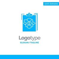 portapapeles negocio diagrama flujo proceso trabajo flujo de trabajo azul sólido logotipo plantilla lugar para eslogan vector