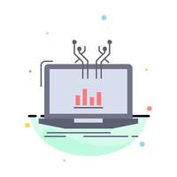 Analysis analytical management online platform Flat Color Icon Vector