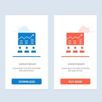 Team Arrow Business Chart Efforts Graph Success  Blue and Red Download and Buy Now web Widget Card Template vector