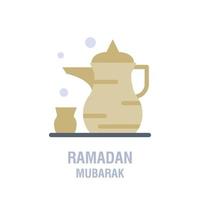 Ramadan icons Muslim islam prayer and ramadan kareem thin line icons set Modern flat style symbols isolated on white for infographics or web use vector