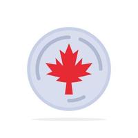 Autumn Canada Leaf Maple Abstract Circle Background Flat color Icon vector