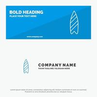 Recreation Sports Surfboard Surfing SOlid Icon Website Banner and Business Logo Template vector