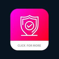 Confirm Protection Security Secure Mobile App Button Android and IOS Line Version vector