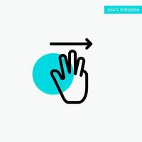 Hand Hand Cursor Up Right turquoise highlight circle point Vector icon