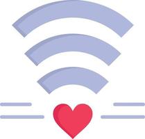 Wifi Love Wedding Heart  Flat Color Icon Vector icon banner Template