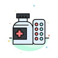 plantilla de icono de color plano abstracto de hospital de píldoras de medicina médica vector