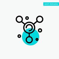 Atom Molecule Science turquoise highlight circle point Vector icon