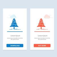 árbol bosque navidad navidad azul y rojo descargar y comprar ahora plantilla de tarjeta de widget web vector